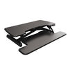 electric desk converter in lowered position