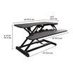electric desk converter is 19.25 inches when fully raised