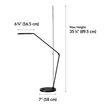 angle view of studio lamp with measurements
