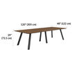 executive conference table in walnut finish with dimensions