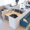 quickflex cube arranged with desk and accessories