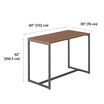 angle view of the standing work table with measurements
