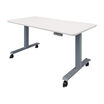 casters setup on an electric standing desk
