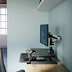 Varidesk Essential Vertical Lift 30 side view in the lowered position. 