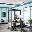 natural white halo light in office setting 