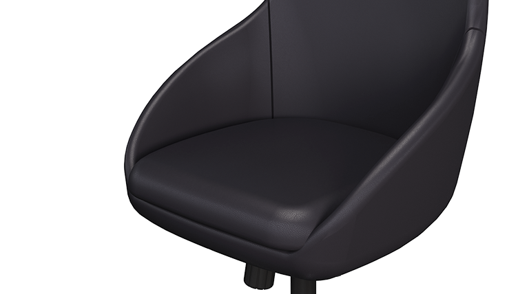 closeup view of seat of high back conference chair